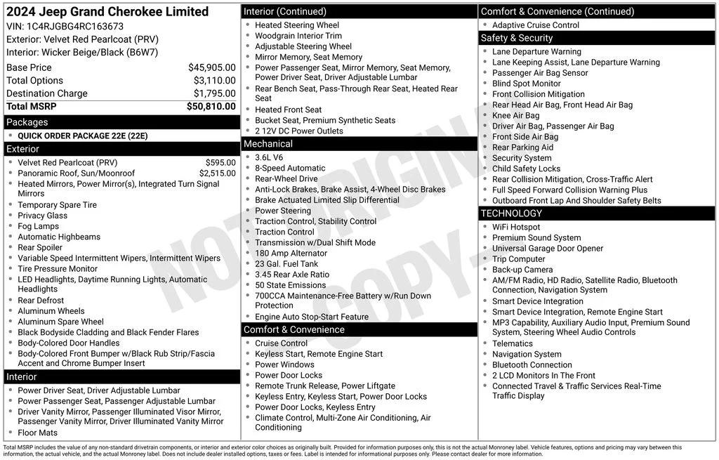 jeep grand cherokee 2024 1C4RJGBG4RC163673 image jeep grand cherokee 2024 1C4RJGBG4RC163673 image